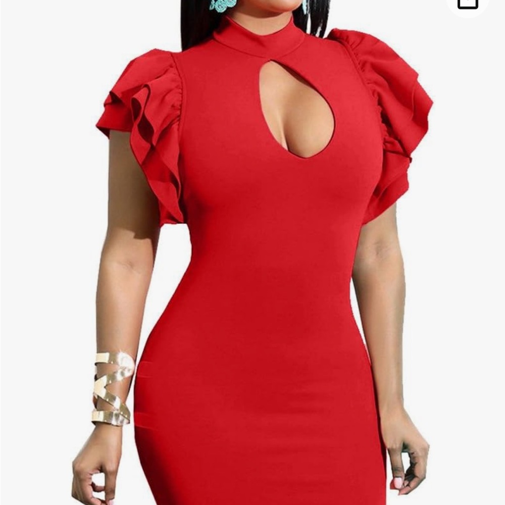 Mokoru red mini dress